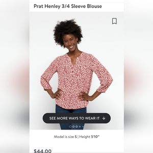 Market & Spruce 3/4 sleeve top in large